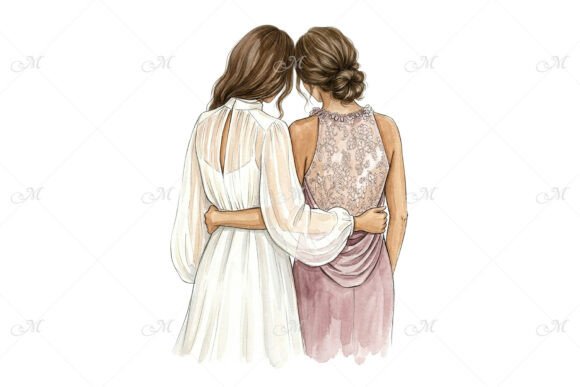 A Cherished Moment: The Bride with Her Mother on the Wedding Day