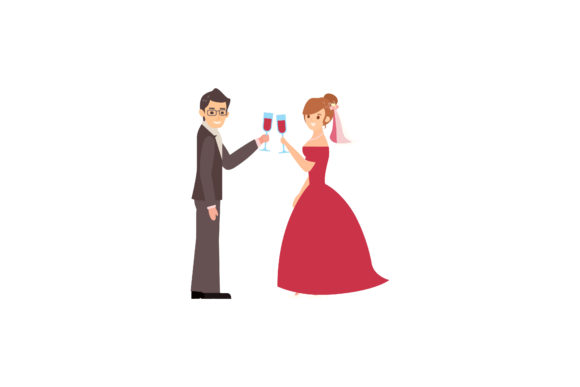 Crafting a Timeless Brand Identity with Wedding Couple Character Romantic