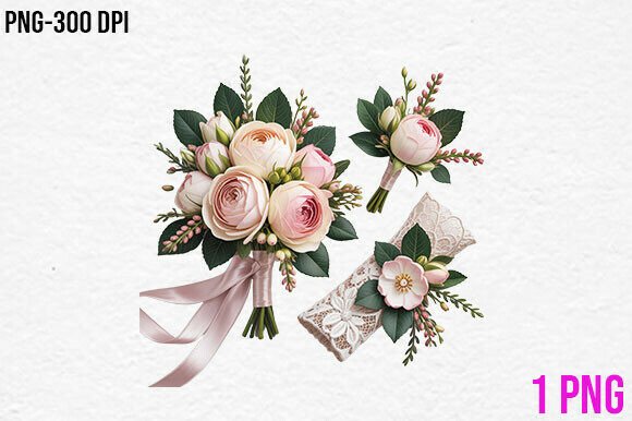 Elevate Your Designs with Wedding Floral Set Clipart PNG