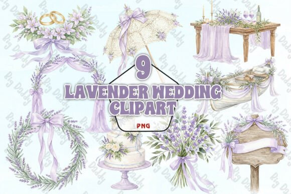 Embrace Rustic Elegance with Lavender Wedding Clipart PNG