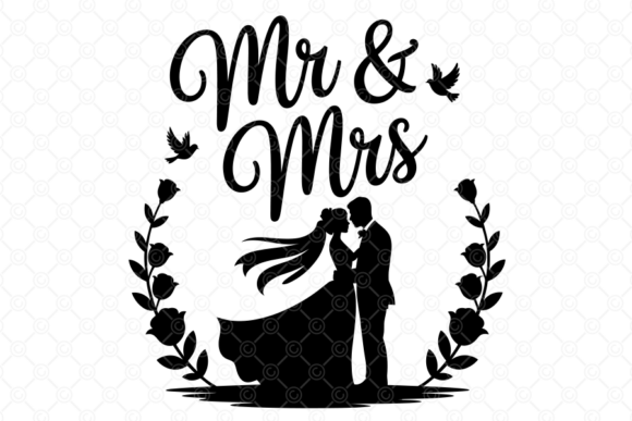 Mr and Mrs SVG: The Wedding Couple SVG 07 Design Guide