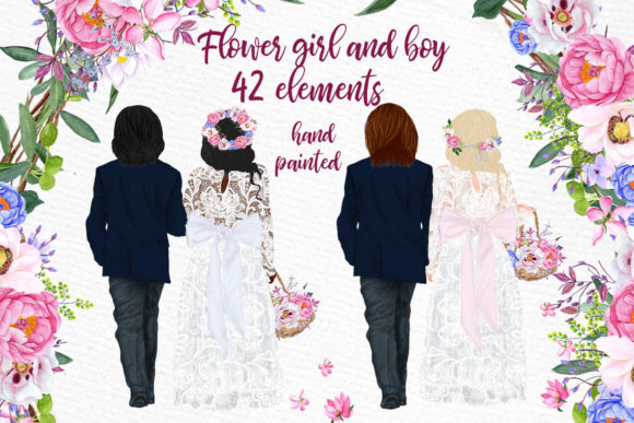 Wedding Clipart Flower Girl and Page Boy: A Watercolor Asset Guide