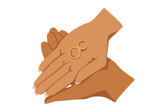 Wedding Ring on Couple Hands Vector: A Designer's Asset
