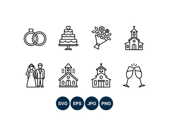 Wedding Rings, Cake, Bouquet, Church, Bride: A Designer's Toolkit